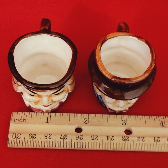 Vintage Small Toby Mugs with Brown Bowler Hat Set of 2 - Picture 11 of 11